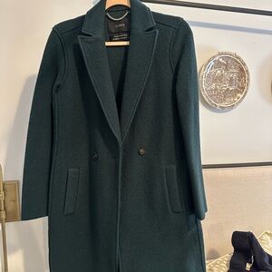 J. Crew Dark Green Wool Blend Coat